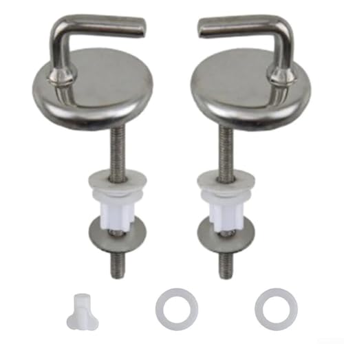 2-teiliges WC-Sitz-Scharnier-Set aus Edelstahl mit Unterlegscheiben und verstellbaren Knöpfen für stabilen und leisen Betrieb 2-teiliges WC-Sitz-Scharnier-Set aus Edelstahl mit Unterlegscheiben und verstellbaren Knöpfen für stabilen und leisen Betrieb von Fauhapyway