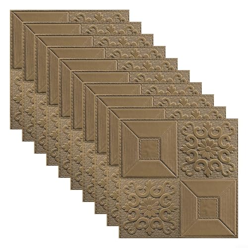 3D-Weichschaum-Wandpaneele, dekorative Aufkleber für Zuhause, 10 Stück, einfache Installation (braun) von Fauhapyway