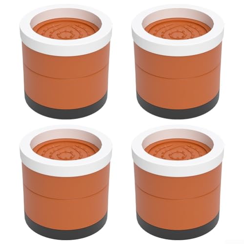 4 x rutschfeste Möbelfüße für Betten, Schreibtische, Stühle, unterstützt bis zu 500 kg, robuste Pads, um ein Verrutschen zu verhindern und die Stabilität zu verbessern (Braun, 9,5 cm) von Fauhapyway