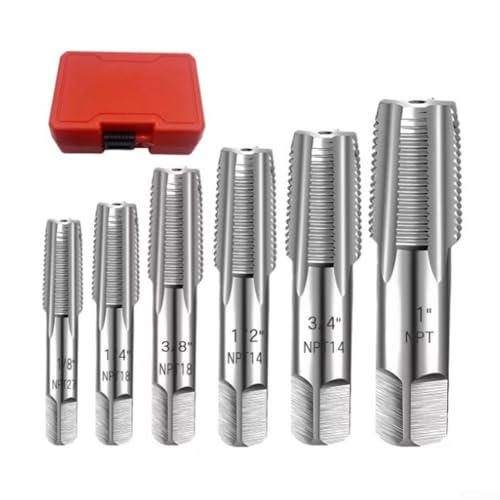 6-teiliges NPT-Gewindebohrer-Set für sauberes Einfädeln, perfekt für Klempner und mechanische Anwendungen von Fauhapyway