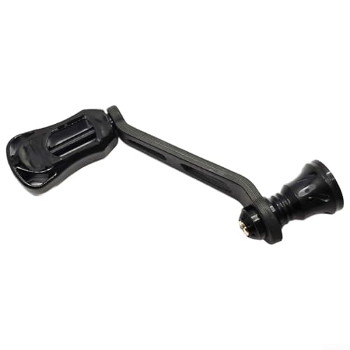 70 mm Einzelgriff-Ersatz mit Kohlefaser-Knauf für DAIWA für FUEGO Rollen, Schraub-Design mit zwei Lagern für stabile Handhabung (schwarz) von Fauhapyway