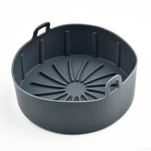 Air Fryer Pot Accessory Made with Heat Resistant Silicone, Non and Dishwasher Safe, Designed to Replace Inner Pots and Facilitate Oil Drainage (Gray) von Fauhapyway