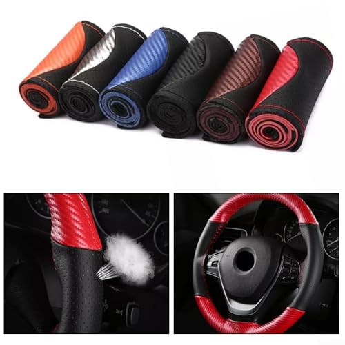 Atmungsaktiver Mikrofaser-Leder-Lenkradbezug schützt und verbessert Ihr altes Lenkrad (Silber) von Fauhapyway