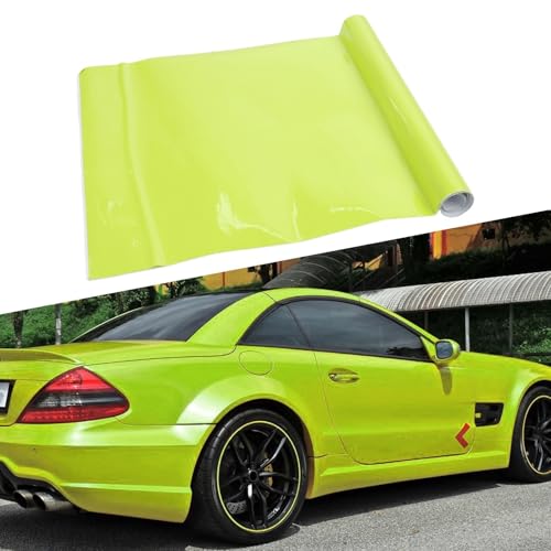 Auto-Individualisierung mit 30 x 152 cm neongelber Vinylfolie für einen stilvollen Look (Neongelb) von Fauhapyway