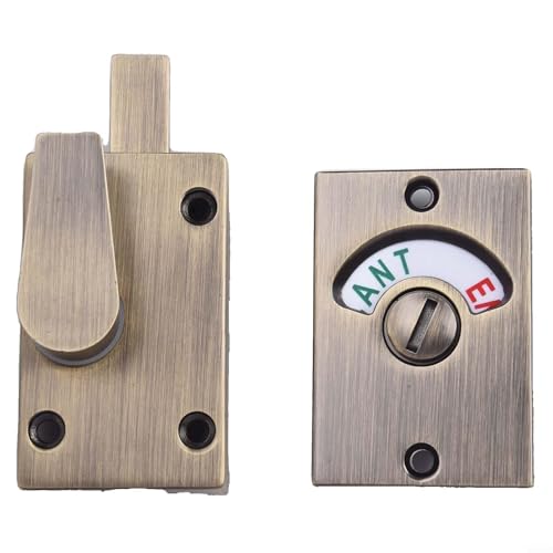 Badezimmertürschloss mit Belegungsanzeige mit Zinklegierung Konstruktion und umkehrbarem Riegel für Privatsphäre an Türen, 12 x 18 mm dick, für Toiletten und Duschkabinen Badezimmertürschloss mit Belegungsanzeige mit Zinklegierung Konstruktion und umkehrbarem Riegel für Privatsphäre an Türen, 12 x 18 mm dick, für Toiletten und Duschkabinen von Fauhapyway