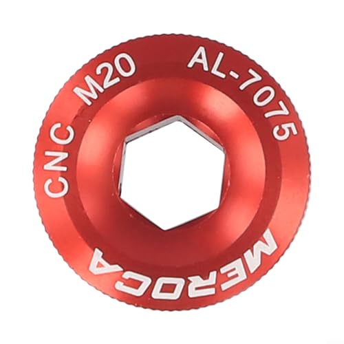 CNC-gefräste Kurbelabdeckungsschrauben, perfekt für hohle integrierte Kurbelgarnituren (M20 Rot) von Fauhapyway