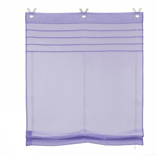 Chic Raffrollos mit Ösen, effektive Dimout-Fensterbehandlung für Küchenbereiche (lila) von Fauhapyway