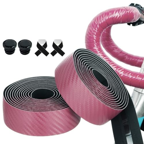 Cycling Comfort Revolutionized PU Lenkerbänder in einer modernen Kohlefaser-Ästhetik (Rosa) von Fauhapyway