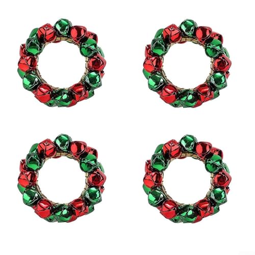 Dekorative Serviettenhalter für Weihnachten, 4 Stück, für Charme auf Ihrem Esstisch (rot grün) von Fauhapyway
