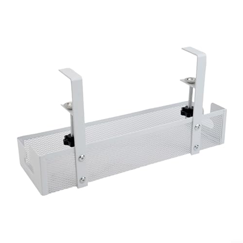 Drahtmanagement-Tablett für unter dem Schreibtisch, stilvolle und effiziente Organisation für Ihren Arbeitsplatz (L-Weiß) von Fauhapyway