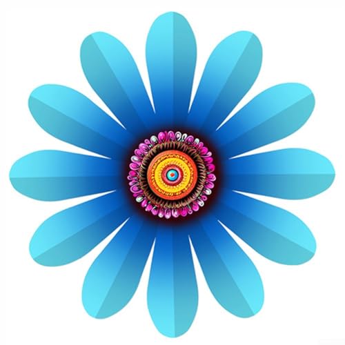 Dramatische Metall-Blumen-Wanddekoration, perfekt geeignet für Terrassen und Wohnzimmer, erhöhen Sie den Charme Ihres Raumes (blau) von Fauhapyway