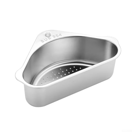 Dreieckiges Küchenspüle-Sieb 304 Edelstahl Abflusskorb für den täglichen Gebrauch mit stabilem Design (Silber) von Fauhapyway