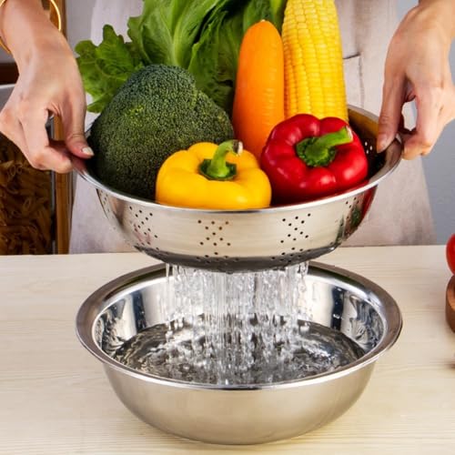 Edelstahl Obst Gemüse Geschreddertes Waschbecken Set, effizient und funktional (A) von Fauhapyway