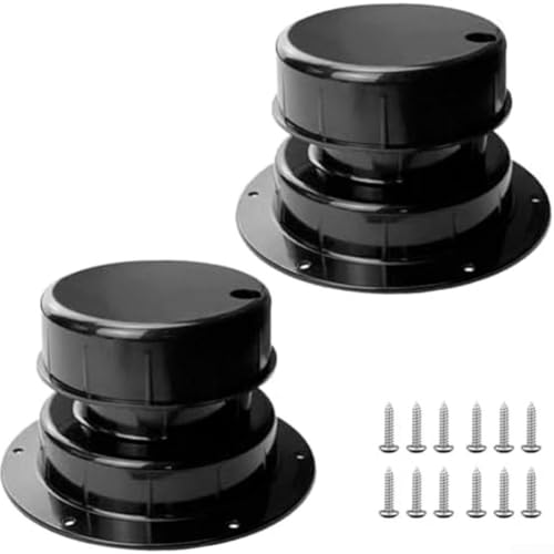 Efficient Airflow Solution RV Camper Trailer Roof Duct Vents Pack of Two Fits Pipes Up to 2 375 Inches (black) von Fauhapyway