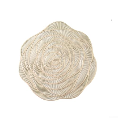 Elegantes PVC-Untersetzer-Set mit Rosen-Design, perfekt für Esstische und Cafés (Gold) von Fauhapyway