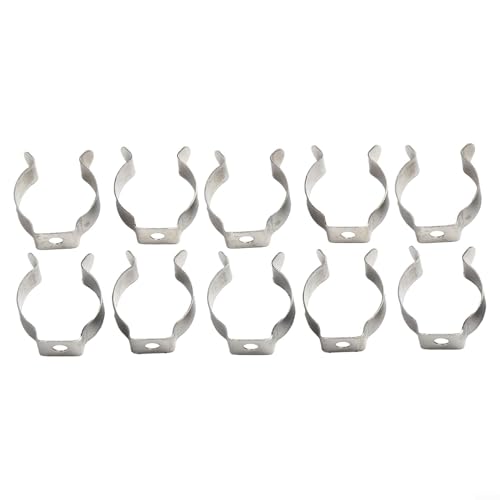 Fauhapyway 10 Clips Halter Halterung Federstahl Frottee Offen Typ Werkzeug Heavy Duty Lagerung Halterung für Garage Schrank Werkstatt Pack Mangan Metall (10 mm) von Fauhapyway