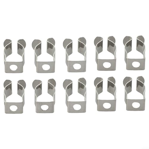 Fauhapyway 10 Clips Halter Halterung Federstahl Frottee Offen Typ Werkzeug Heavy Duty Lagerung Halterung für Garage Schrank Werkstatt Pack Mangan Metall (12 mm) von Fauhapyway