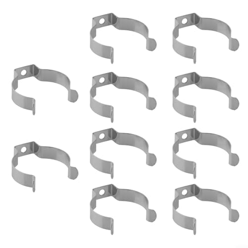 Fauhapyway 10 Clips Halter Halterung Federstahl Frottee Offen Typ Werkzeug Heavy Duty Lagerung Halterung für Garage Schrank Werkstatt Pack Mangan Metall (35 mm) von Fauhapyway