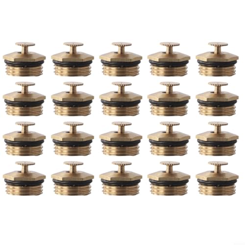 Fauhapyway 20 Stück Messing-Garten-Sprühdüsen verstellbarer Sprühkopf, 360-Grad-Abdeckung, Sprinklersystem für Rasenbewässerung, Gewächshaus (20 Stück) von Fauhapyway