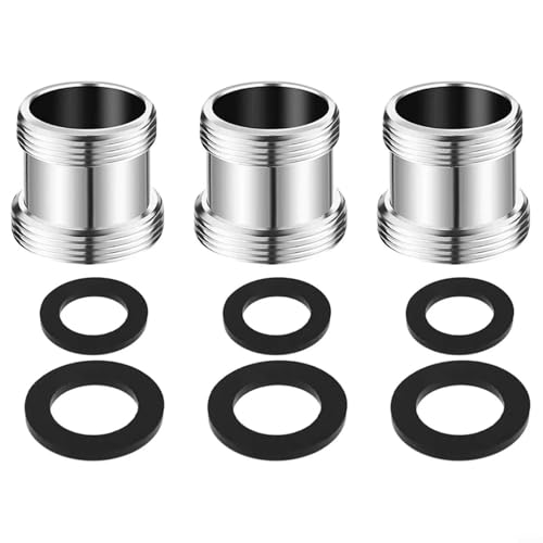 Fauhapyway 3 Pack Wasserhahn Adapter Männlichen Stecker Messing Waschbecken Wasserhahn Konverter Überzogen Gummi Waschmaschine Für Küche Bad Garten Schlauch M22 von Fauhapyway