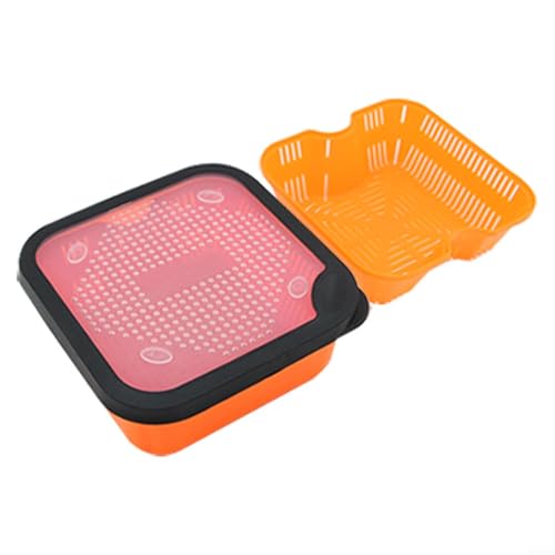 Fauhapyway Angelausrüstungsbox, Karpfenköder-Sieb-Set mit perforiertem Deckel, Aufbewahrungsbehälter für Pellets Redworm Live Drainage System (6.5-OS) von Fauhapyway