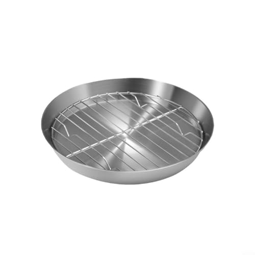 Fauhapyway Bräter rund Backen Braten Truthahn Tablett Kühlgitter BBQ Kuchen Kochen Werkzeug Spülmaschinenfest Rostbeständig Gleichmäßige Erwärmung Bräter (16 cm) von Fauhapyway