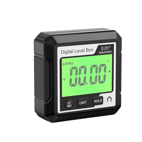 Fauhapyway Digitaler Winkelmesser Neigungsmesser mit magnetischer Basis Winkelfinder, Werkzeug für Bau, Tischlerei, Datensicherung, 4 x 90° Reichweite (LL029) von Fauhapyway