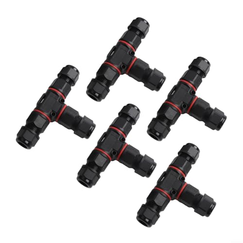 Fauhapyway Drahtverbinder IP68 wasserdichte Kabelverbinder T-Form Abzweigdose 3-polig elektrisch für Außenbeleuchtung M20 schwarz 5 Stück Fauhapyway Drahtverbinder IP68 wasserdichte Kabelverbinder T-Form Abzweigdose 3-polig elektrisch für Außenbeleuchtung M20 schwarz 5 Stück von Fauhapyway