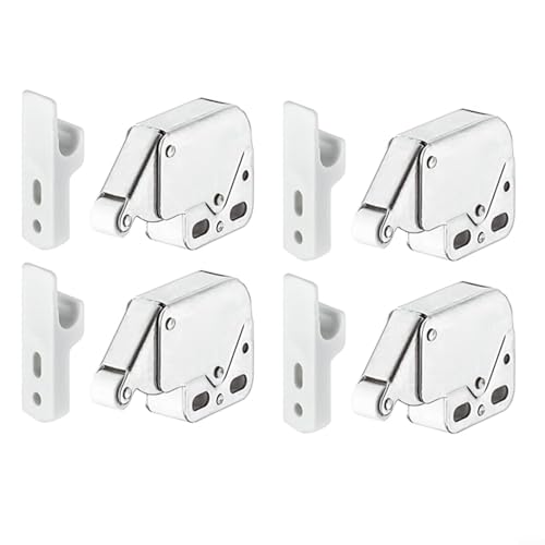 Fauhapyway Druckknopfriegel Schranktür 4er Pack Metallschnäpper Set für Türen Schränke Wohnwagen Boot Möbel Einfache Bedienung Installation von Fauhapyway