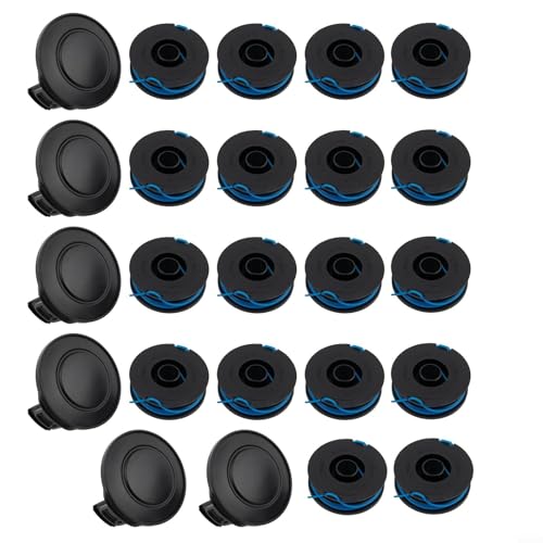 Fauhapyway Dual Line Spulenset für Black and Decker BD032 Spule und Schnur für Reflex Trimmermodelle, Einzelschnur-Ersatz, 1,5 mm Trimmerfaden (18 + 6 Set) von Fauhapyway