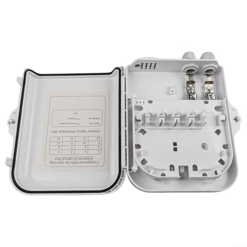 Fauhapyway FTTH-Verteilerkasten mit 12 Anschlüssen und SC/UPC-Stecker, Netzwerkkabel-Management-Panel, Terminalbox, weiß (12-adriges LC) von Fauhapyway