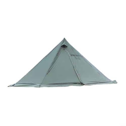 Fauhapyway Glamping Zelt Tingxue Pyramide Campingkocher Fenster Tipi Familie 4 Jahreszeiten Wasserdicht Tragbar Wandern Jagd Vogelbeobachtung (Grün) von Fauhapyway