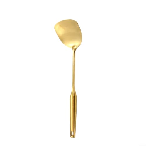 Fauhapyway Golden Cooking Utensils Stainless Steel Kitchen Tools Hanging Loop Design Serving Spatula Spoon Kitchen Gadgets (#1) von Fauhapyway