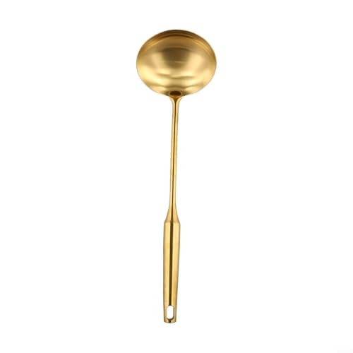 Fauhapyway Golden Cooking Utensils Stainless Steel Kitchen Tools Hanging Loop Design Serving Spatula Spoon Kitchen Gadgets (#2) von Fauhapyway