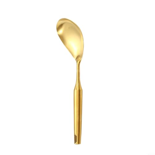 Fauhapyway Golden Cooking Utensils Stainless Steel Kitchen Tools Hanging Loop Design Serving Spatula Spoon Kitchen Gadgets (#6) von Fauhapyway