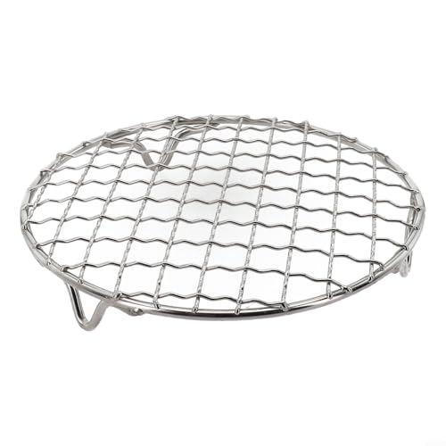 Fauhapyway Grillkorb aus Edelstahl, tragbares Grillnetz, rund, mit Beinen, Outdoor-Camping, Grillrost für Picknick, Grillen (30,5 cm) von Fauhapyway