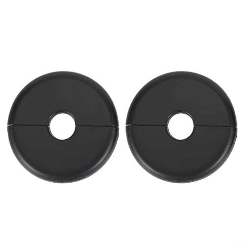 Fauhapyway Heizkörperrohr-Abdeckmanschetten, 70 mm Außendurchmesser, 15 mm Innendurchmesser, Kunststoff, Weiß, für 14–16 mm Heizungs- oder Wasserrohre (schwarz), 2 Stück von Fauhapyway