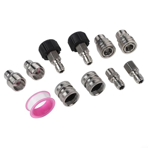 Fauhapyway Hochdruckreiniger Adapter Set Edelstahl Kit M22-14 mit 3/8 Quick Connect Armaturen Reinigungszubehör Verschiedene Unterlegscheiben Schläuche Fauhapyway Hochdruckreiniger Adapter Set Edelstahl Kit M22-14 mit 3/8 Quick Connect Armaturen Reinigungszubehör Verschiedene Unterlegscheiben Schläuche von Fauhapyway
