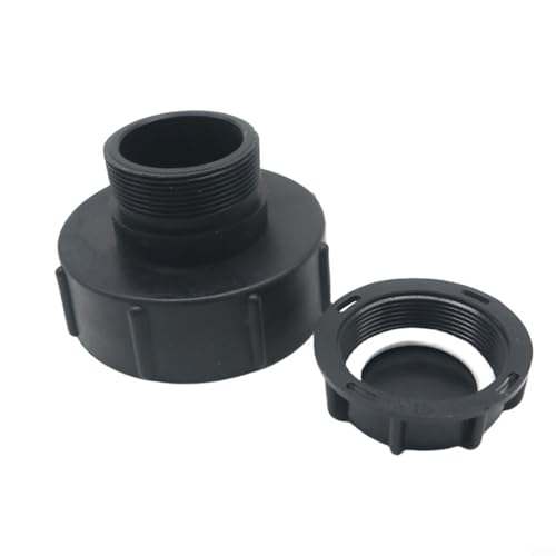 Fauhapyway IBC Tankadapter Regenwasserbehälter-Armatur, S1008 auf S606 Gewindeanschluss mit Schutzabdeckung für Wasserspeichersystem (B) von Fauhapyway
