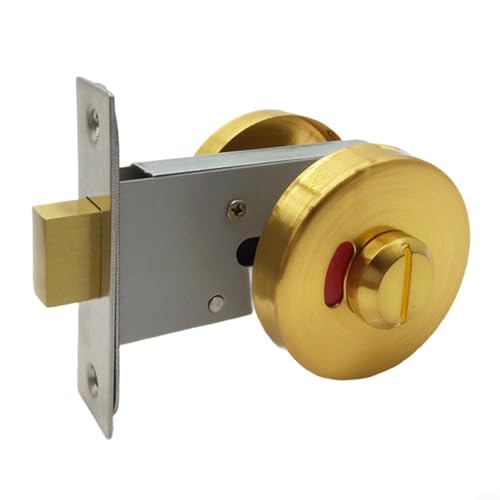 Fauhapyway Instruction Lock Stainless Steel Toilet Door Lock Clear Vacant Occupied Indicator Sign Privacy Instruction Lock(Drawing Gold) von Fauhapyway