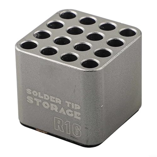 Fauhapyway Lötkolbenspitzen Aufbewahrungsbox Heizkern 16-Loch Multi-Grid Klassifizierung Sammlung Halter Zubehör mit abgerundeten Ecken von Fauhapyway