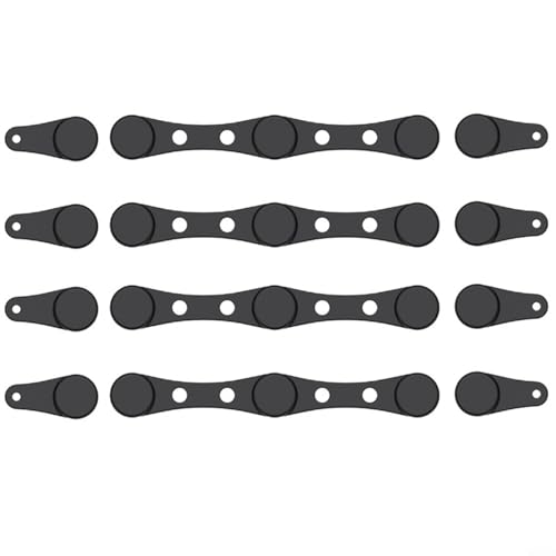 Fauhapyway Magnetische Silikon-Schnallen-Set, mit 4 langen 8 kurzen Clips zum Halten von Pergamentpapier im Fritteusenkorb, rutschfest, rot, schwarz, grau (schwarz) von Fauhapyway