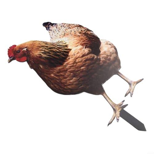 Fauhapyway Metall Huhn Yard Kunst Garten Dekoration Schild Outdoor Henne Ornament Rasen Dekor Wetterbeständig Hinterhof Charm Pole Stakes (A) von Fauhapyway