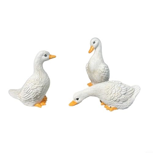 Fauhapyway Mini-Ente für den Garten, für kreative Pflanzendekoration, bezaubernde Teich-Ornamente (weiß) von Fauhapyway