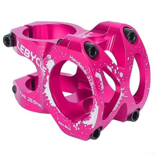 Fauhapyway Mountainbike-Vorbau, Aluminiumlegierung, 31,8 mm, CNC-Lenkererhöhung, kurz, für MTB-Fahrrad-Komponenten, Mountainbike-Vorbau (Rosa) von Fauhapyway