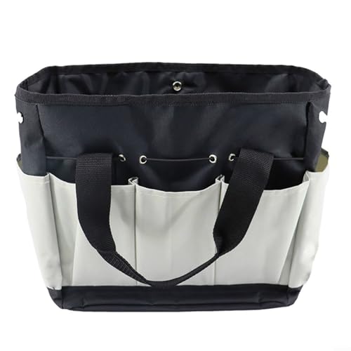 Fauhapyway Multi Pocket Garden Tool Organizer Large Capacity Storage Bag Water-Resistant Oxford Cloth for Gardening Supplies 34x17x30cm (Black and Gray) von Fauhapyway