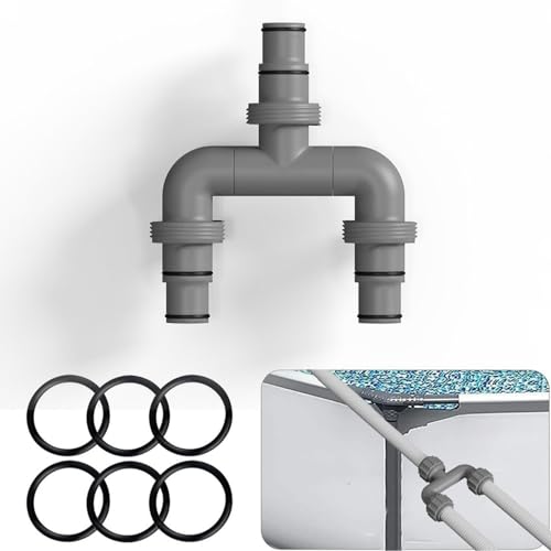 Fauhapyway Poolschlauch, T-Anschluss, Sandfiltersystem, 38 mm, 32 mm, kompatibler Schwimmbadschlauch-Adapter mit Edelstahl-Klemmen für die Einrichtung im Freien (A) von Fauhapyway