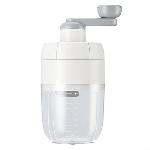 Fauhapyway Rasierter Eiszerkleinerer Manuelle Slush-Maschine mit Edelstahlklinge Handkurbel für Zuhause, Küche, Sommergetränke (weiß) von Fauhapyway