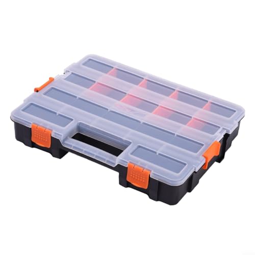 Fauhapyway Robuste Werkzeug-Aufbewahrungsbox mit verstellbaren Fächern, Schublade für Schrauben, Nägel, Bohrer, Hardware-Sortierung, schwarz von Fauhapyway