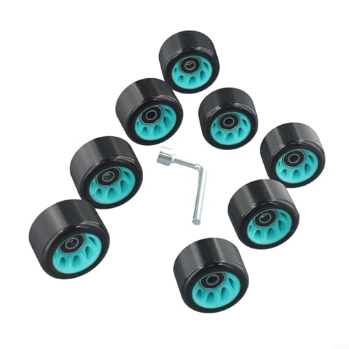 Fauhapyway Rollschuh-Räder, zweireihig, 58 mm, Quad-Skating-Ersatzteile mit Karbonstahl-Kugellagern, rutschfest, für drinnen und draußen (blau (88A)) von Fauhapyway